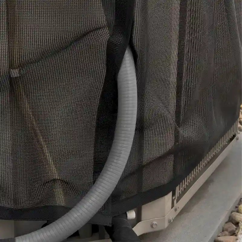 Modern Leisure Basics Square Air Conditioner Cover, 32  Square X 32 H, Black & Beige - 32 L x 32  W x 32  H