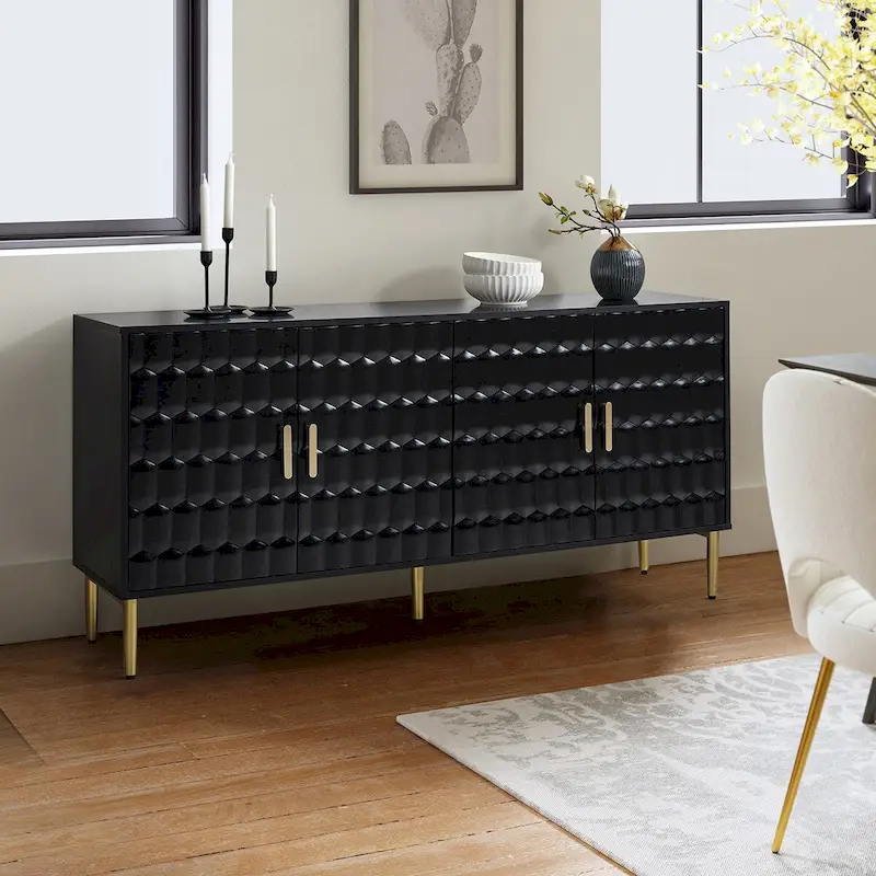 63 Wide Modern Sideboard with Adjustable Shelves by HULALA HOME