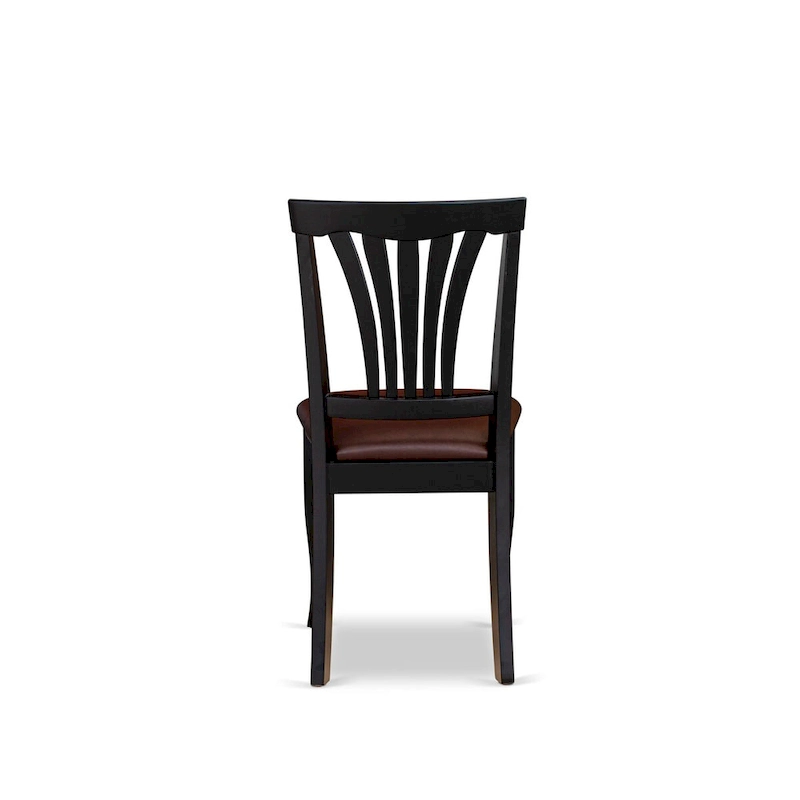 East West Furniture 7 Piece Kitchen Table Set- a Dining Table and 6 Faux Leather Dining Room Chairs, 42x60 Inch, Black