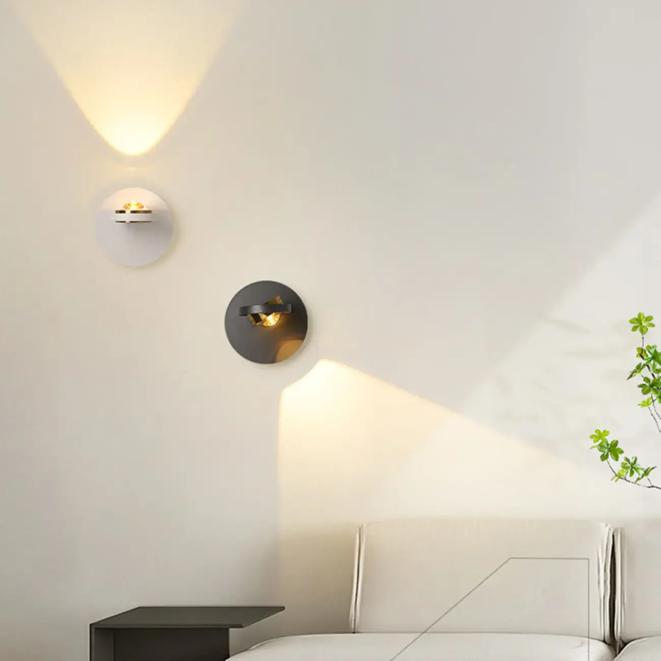 360° Rotatable Transparent Glass Metal Round Reading Wall Lamp