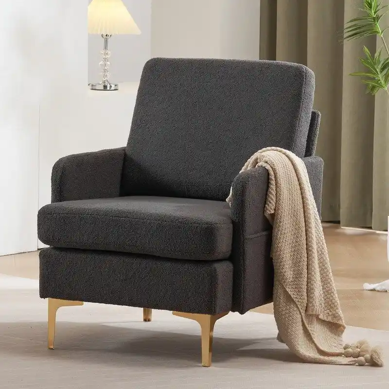 Upholstered Linen Accent Armchair