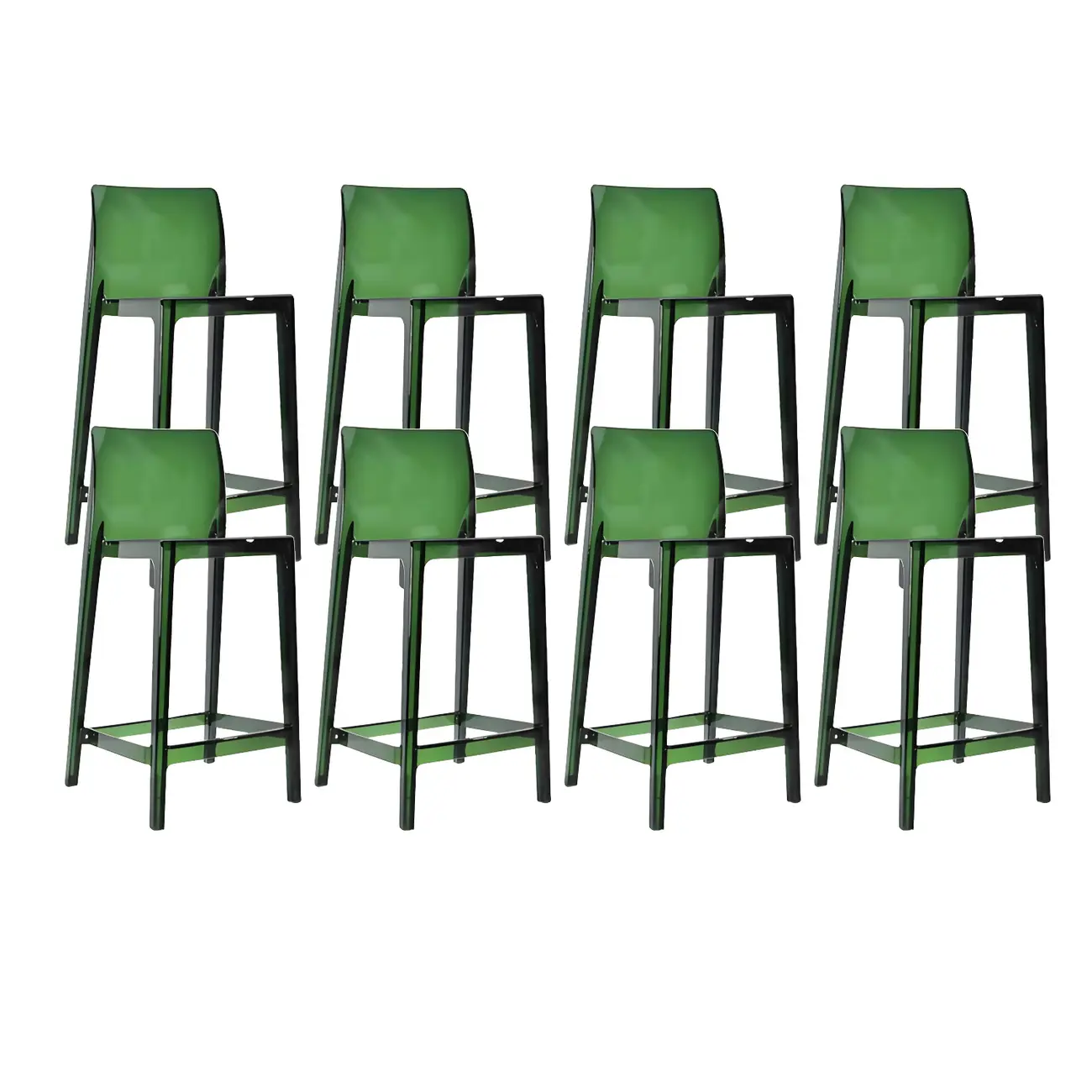 Modern Acrylic Transparent Stylish Rectangle Bar Stool