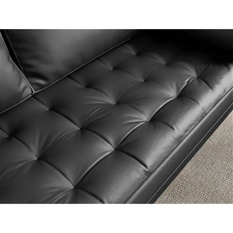 59 Mid-Century Square Arm Leather Loveseat