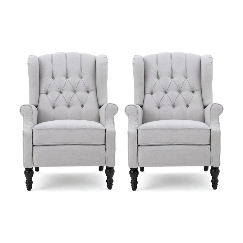 Walter Tufted Fabric Recliners (Set of 2) by Christopher Knight Home