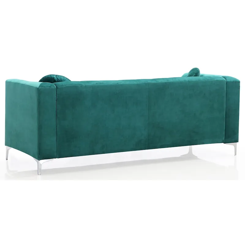 Pompano Velvet Button Tufted Sofa