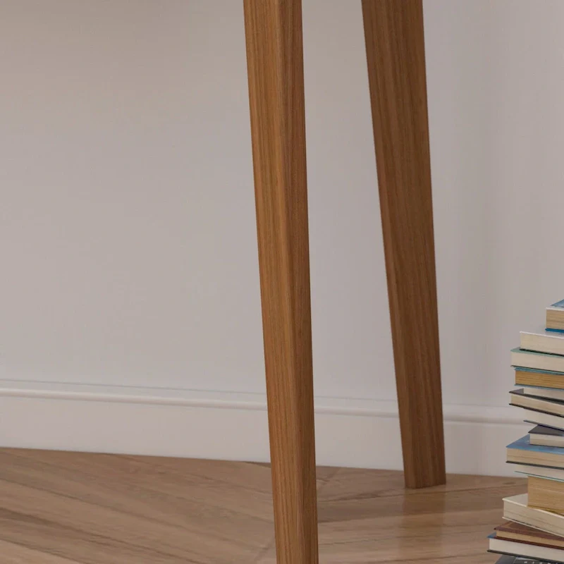 Home Office Desk - 39.4W, MDF & Solid Wood, 2 Drawers, 120 lbs Capacity, Classic Style