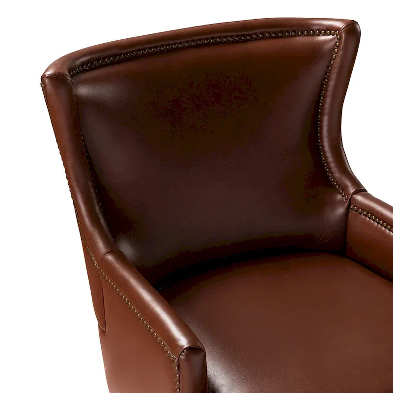 Angeles Mid-century Modern Ergonomic Vegan Leather Armchair with Wingback Set of 2 by HULALA HOME