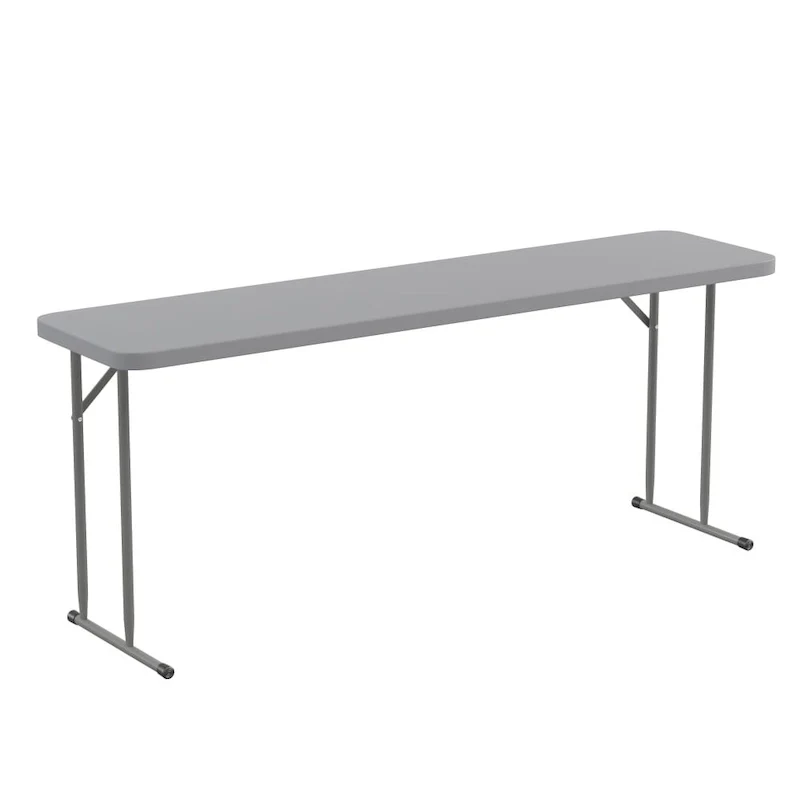 6-Foot Rectangular Granite White Plastic Folding Training Table