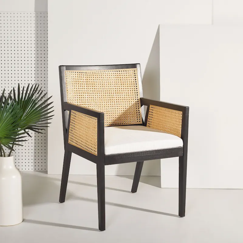 SAFAVIEH Couture Lupita Rattan Dining Chair - 21.9 W x 24.8 L x 33.9 H - 22Wx25Dx34H