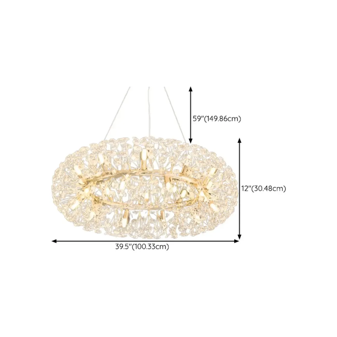 Luxury Crystal Round Chandelier with Geometric Design