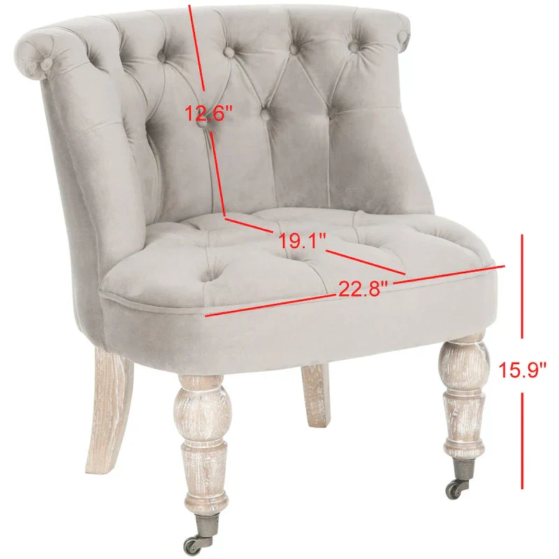 SAFAVIEH Shanell Natural Cream Tufted Chair - 26.4 x 24.2 x 27