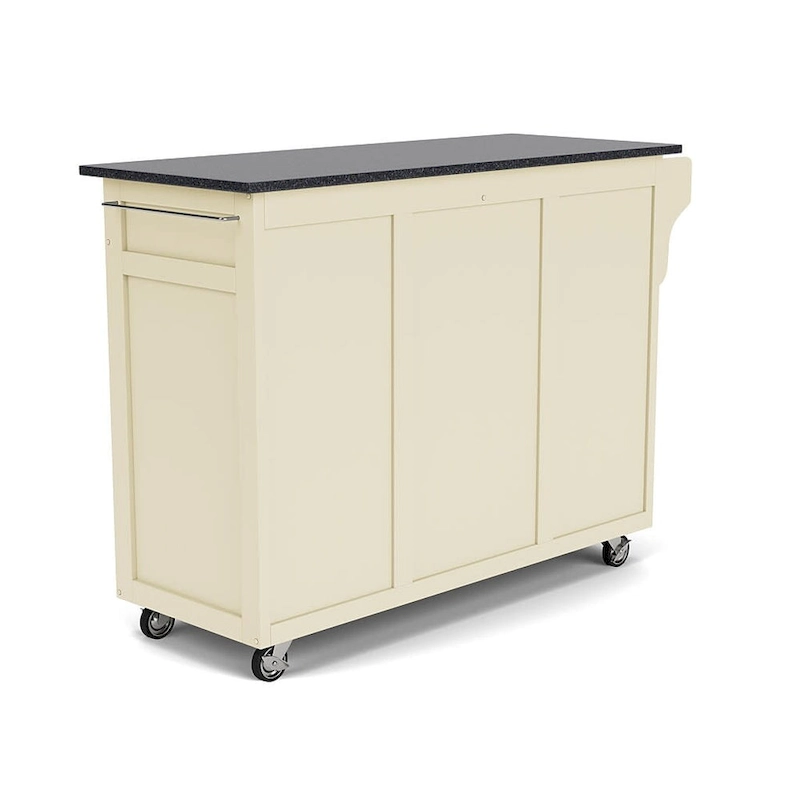Create-a-Cart White Kitchen Cart with Black Granite Top
