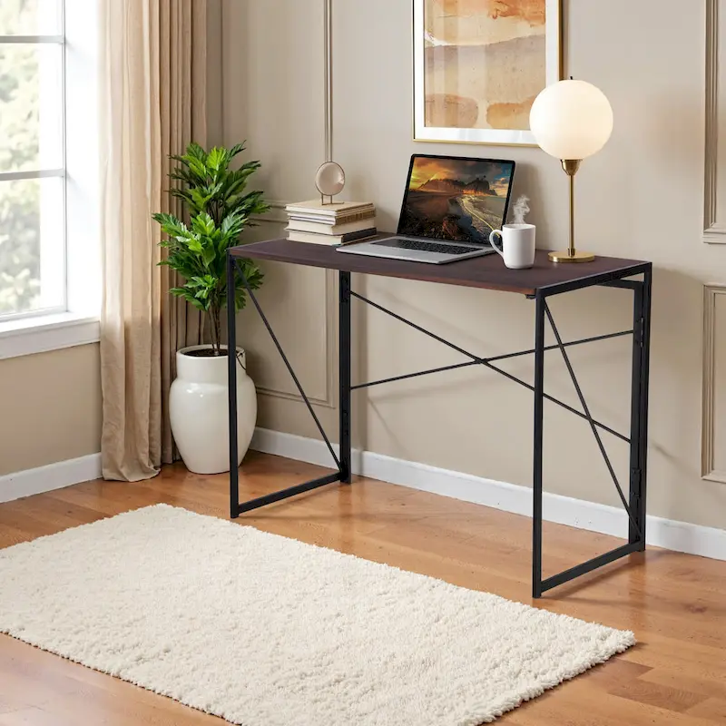 HomyLin 39  Simple Folding Study Writing Desk, No Assembly Required