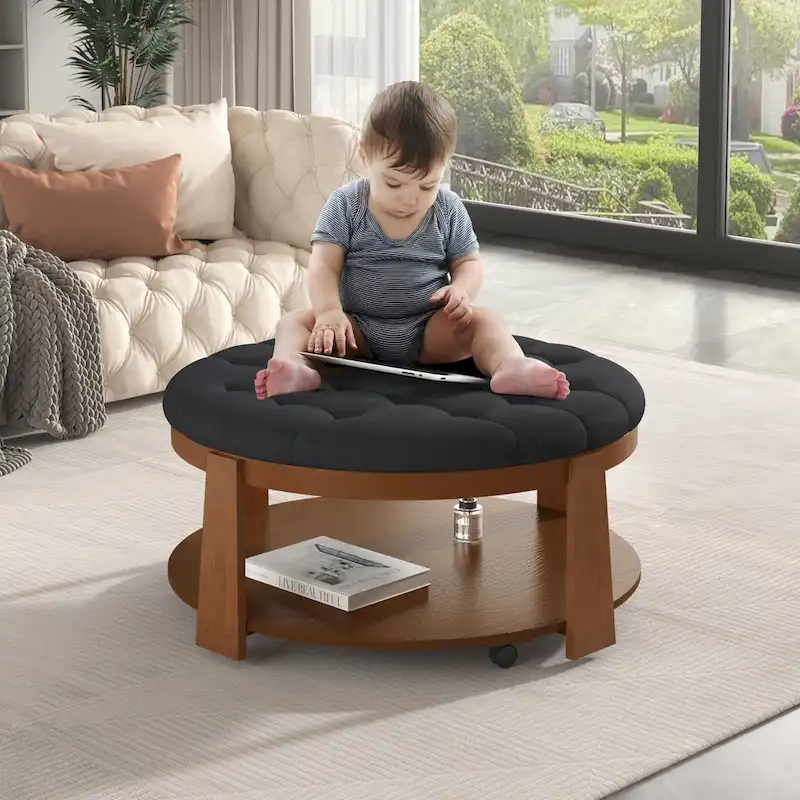 Modern Large Round Ottoman Coffee Table
