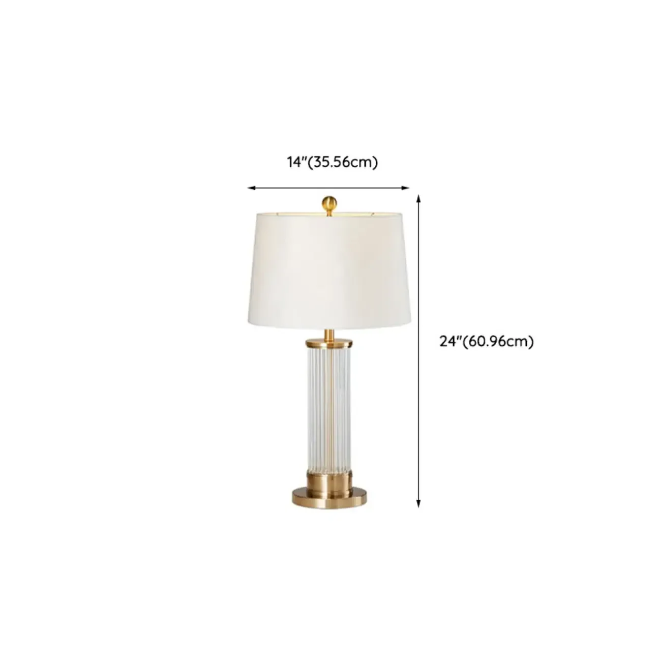 Modern Elegant Barrel Gold LED Table Lamp Fabric Shade