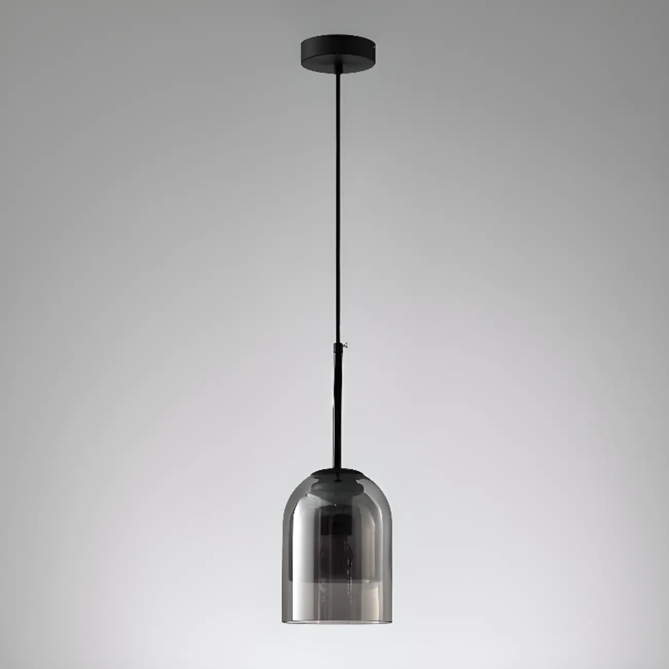 Modern Metal Gray Glass Cylinder Pendant Light