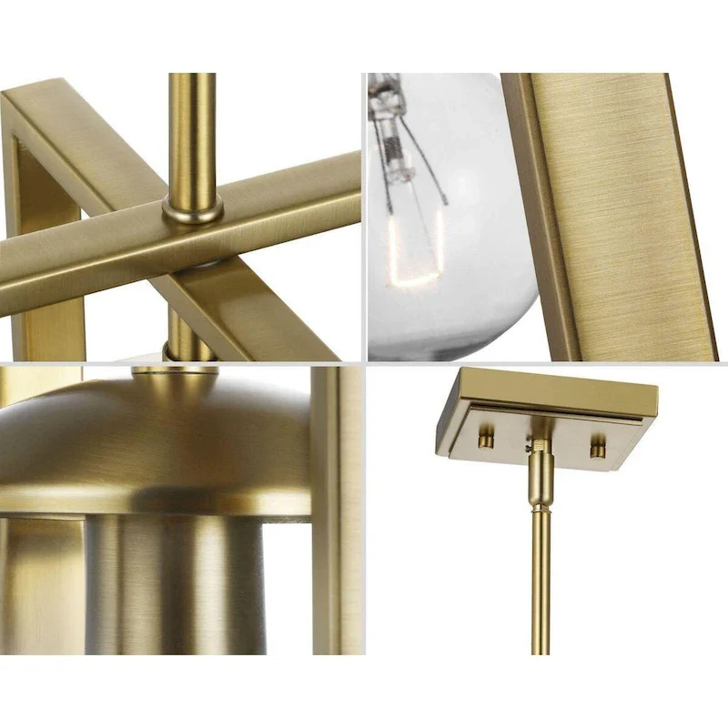 Atwell Collection One-Light Brushed Bronze Clear Glass Luxe Pendant Light - 11.500  x 16.000  x 10.500