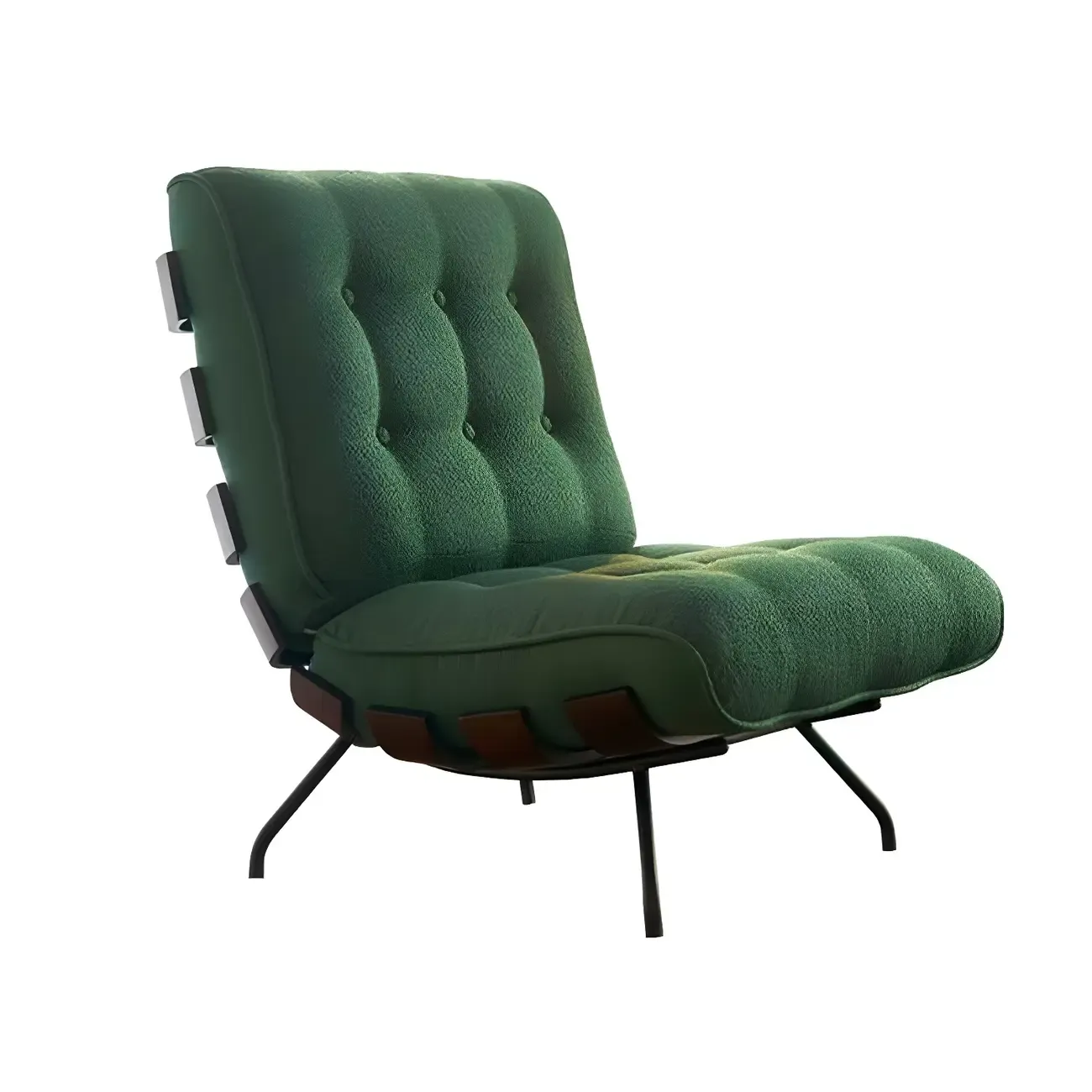 Traditional Tufted Mohair Reclining Accent Chair