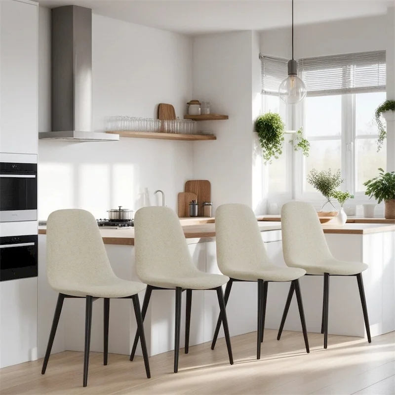 Modern Dining Room Chairs with Metal Legs(Set of 4) - N/A