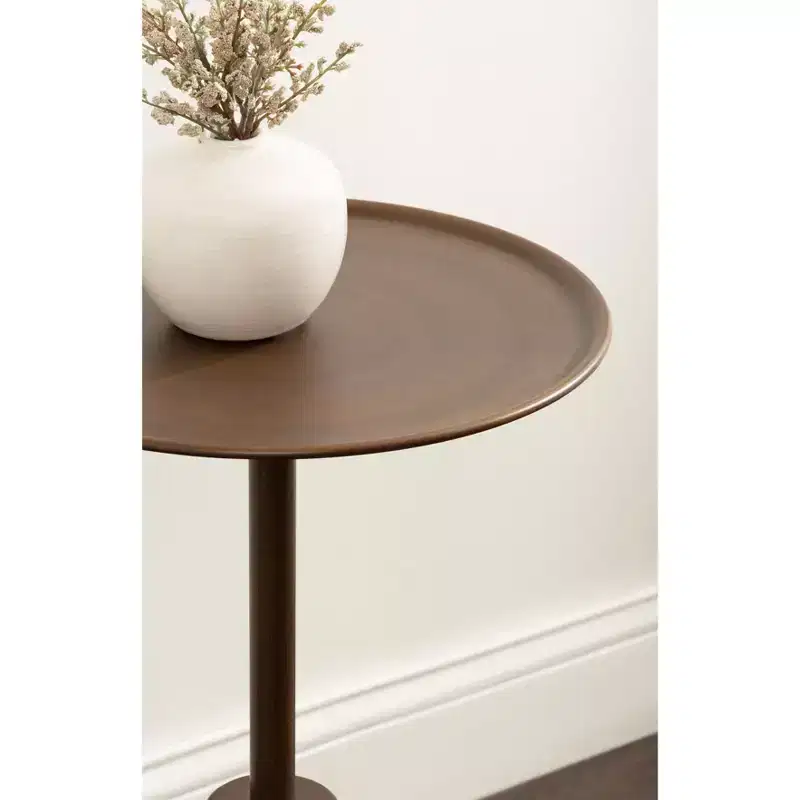 Round Side Table, 14x14x24, Gold