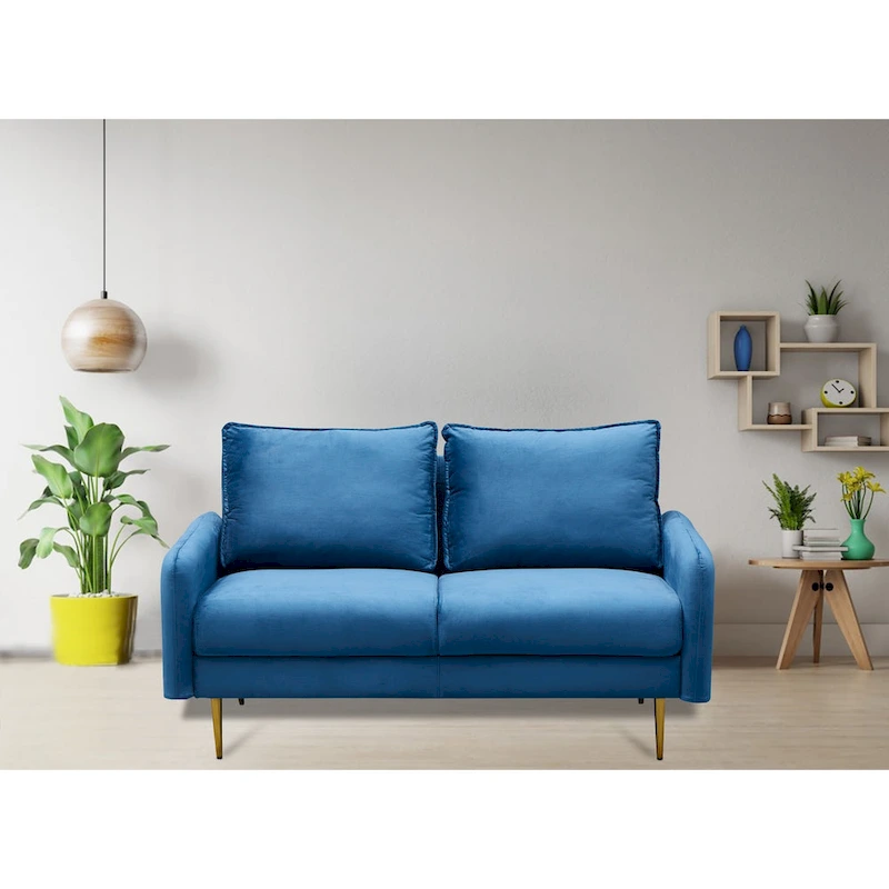 58 Velvet Square Arm Loveseat
