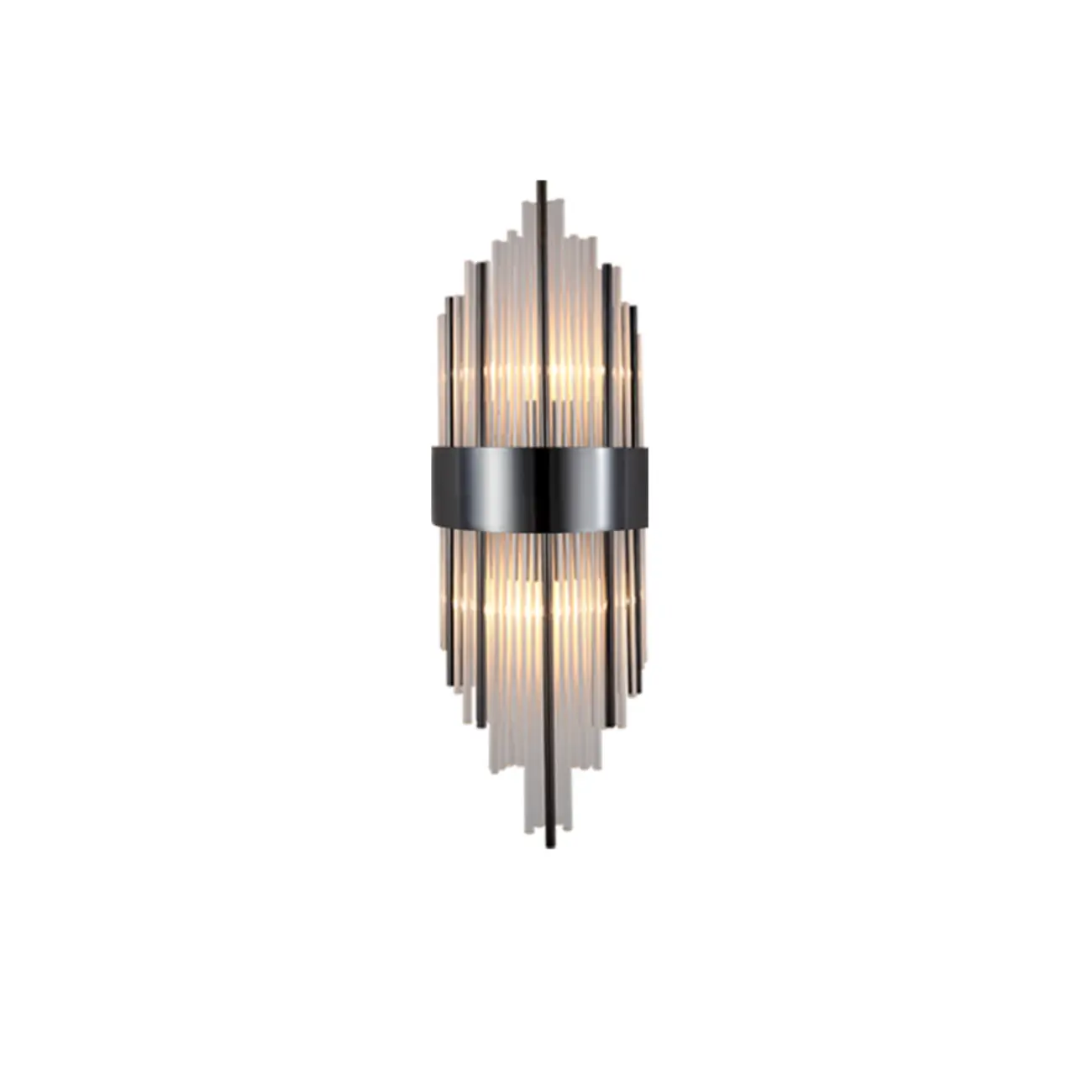 2-Light Geometric Wall Light with Clear Crystal