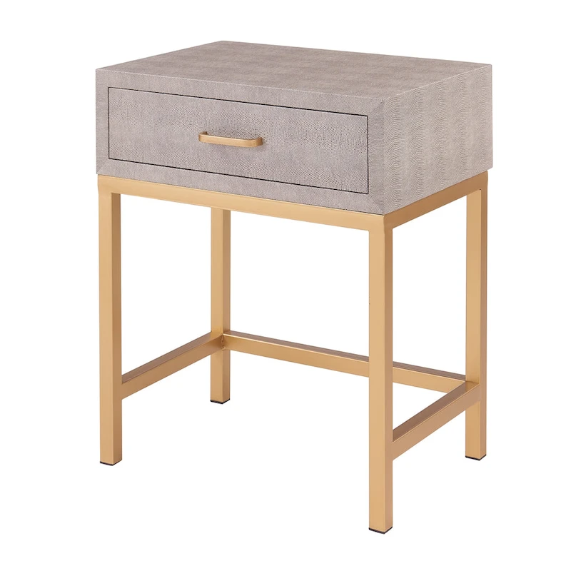 Durham Faux Shagreen 1-Drawer End Table