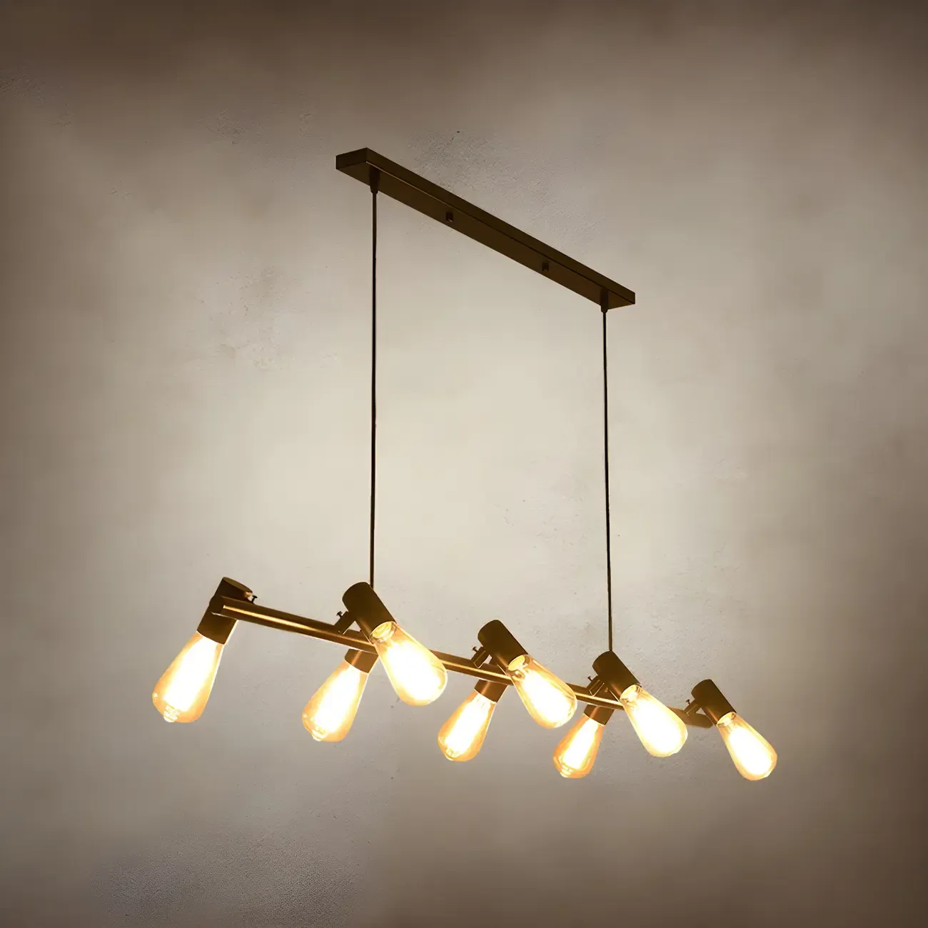 Industrial Black Multi-Light Cluster Pendant Light