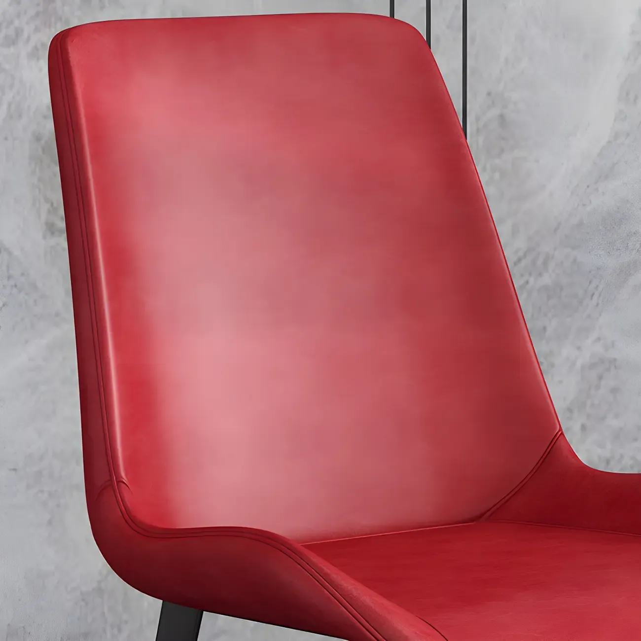 Sloped Armless Leather Upholstered Parsons Dining Chair