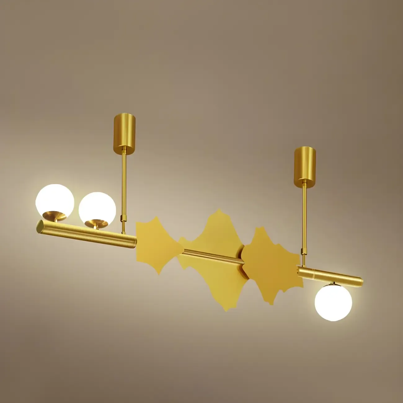 3/4-Light Modern Gold Metal Abstract Island Light