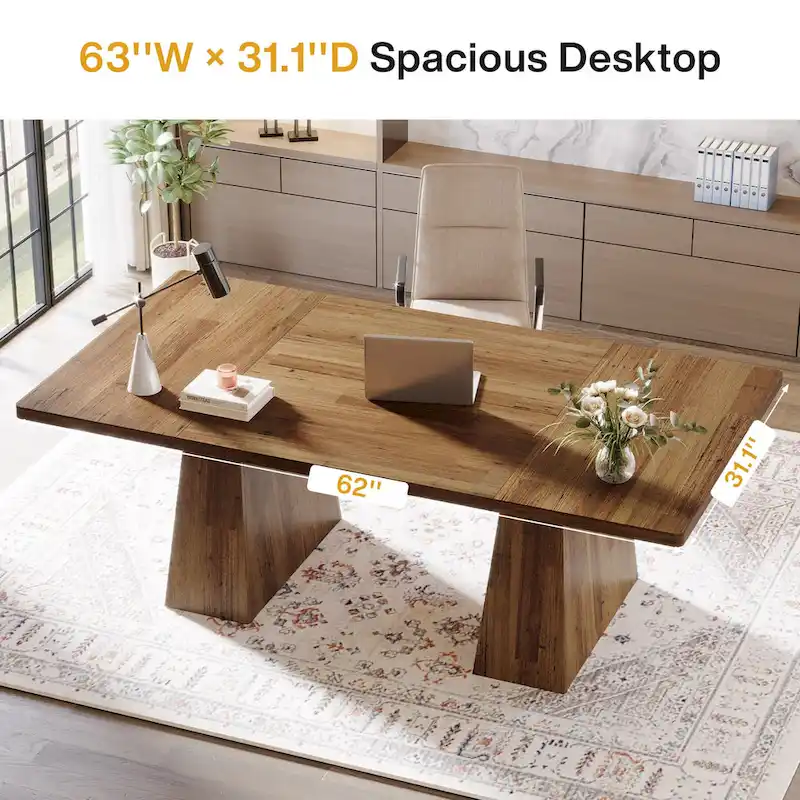 63 Inches Modern Executive Office Desk Large Computer Conference Table