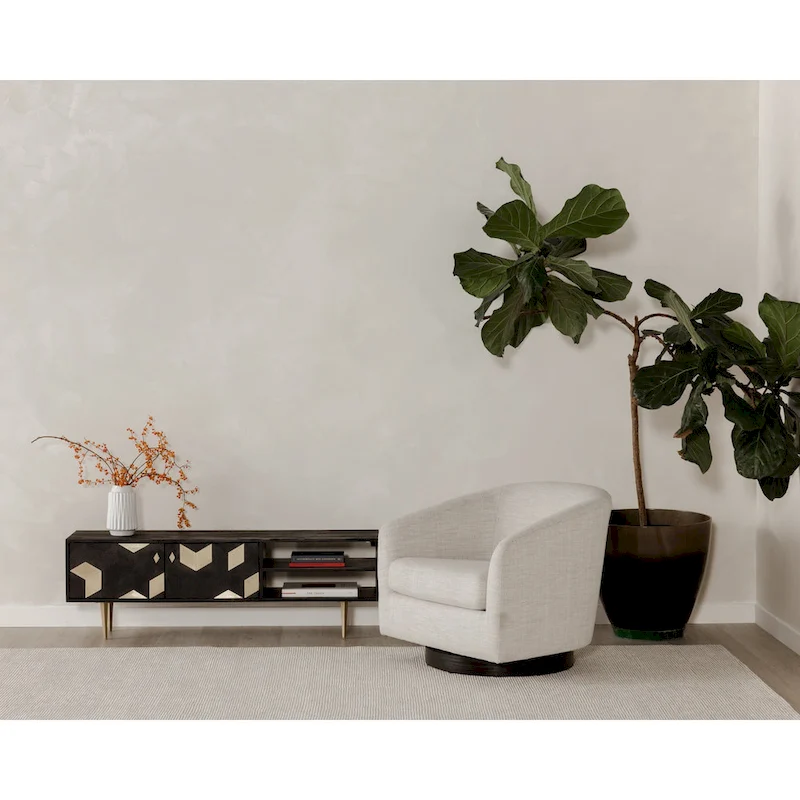 Aurelle Home Modern Upholsted Swivel Barrel Chair