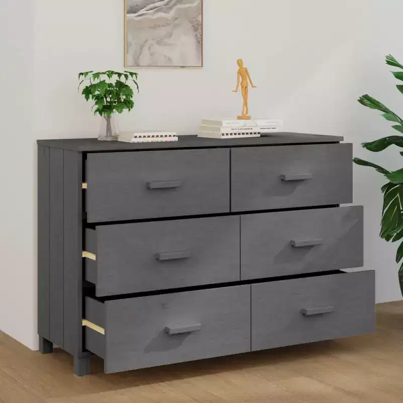vidaXL HAMAR Dresser Dark Gray 44.5x15.7x31.5 Solid Wood Pine