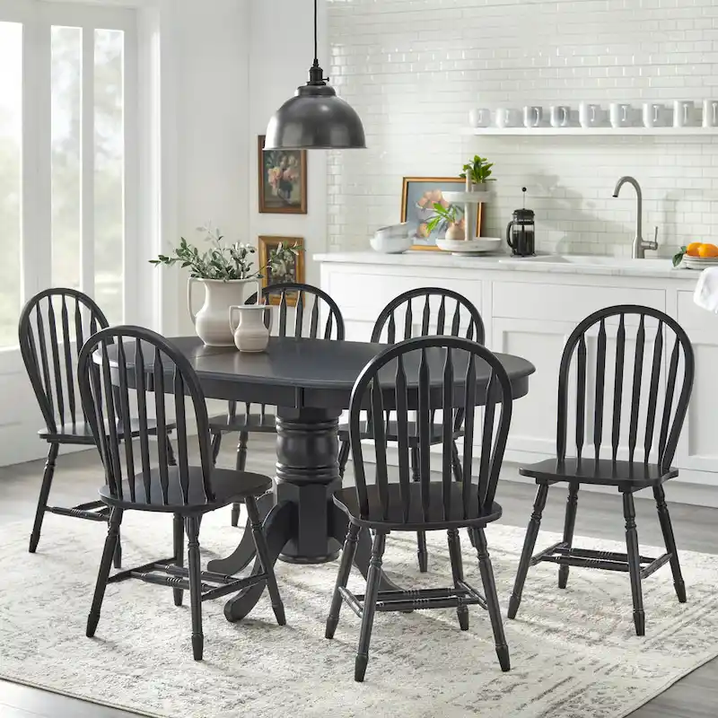 Simple Living Carolina 7-piece Farmhouse Solid Wood Dining Set with Leaf