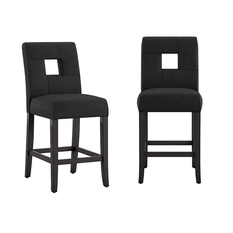 Brda Keyhole Counter Height High Back Stools (Set of 2) - Stool