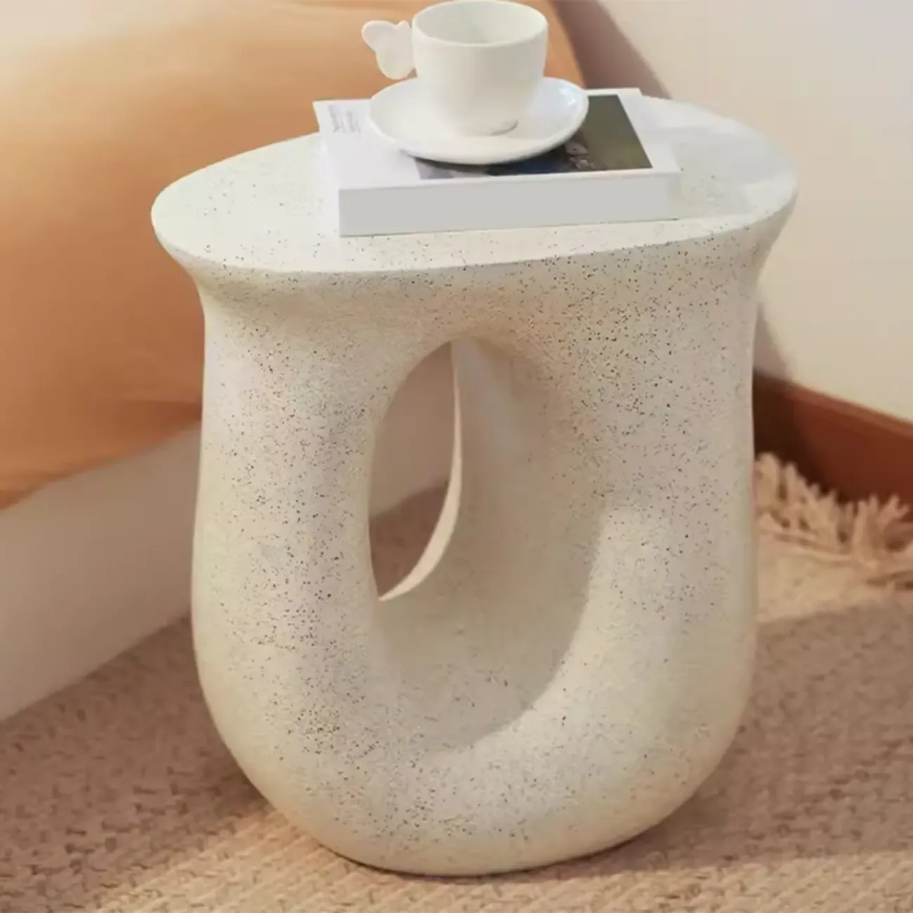 Living Room Modern Concrete Round Side Table