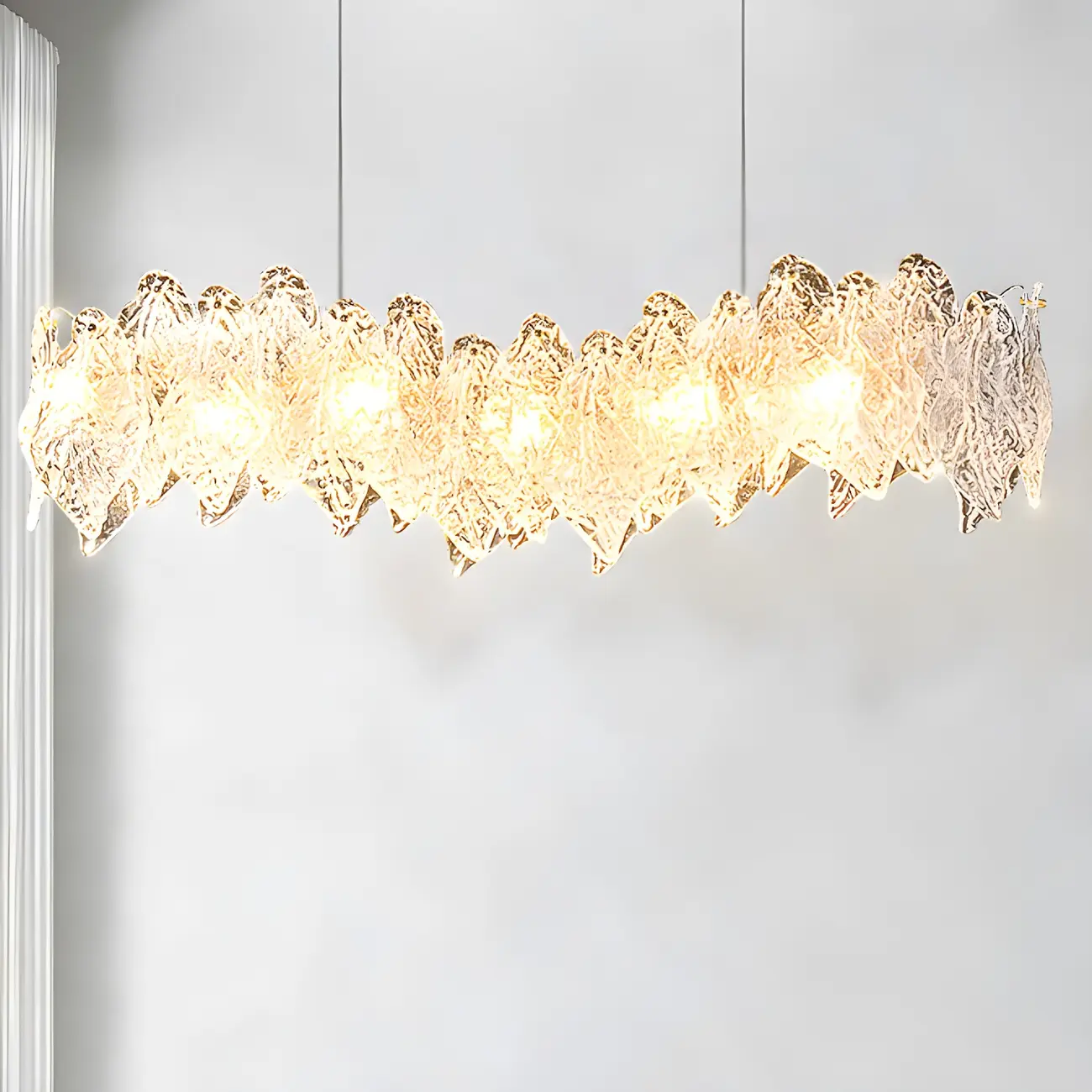 Modern Gold Glass Adjustable Kitchen Island Pendant Light