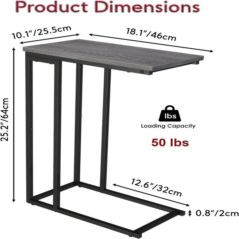 Small C Shaped End Table - 10D x 18.1W x 25H