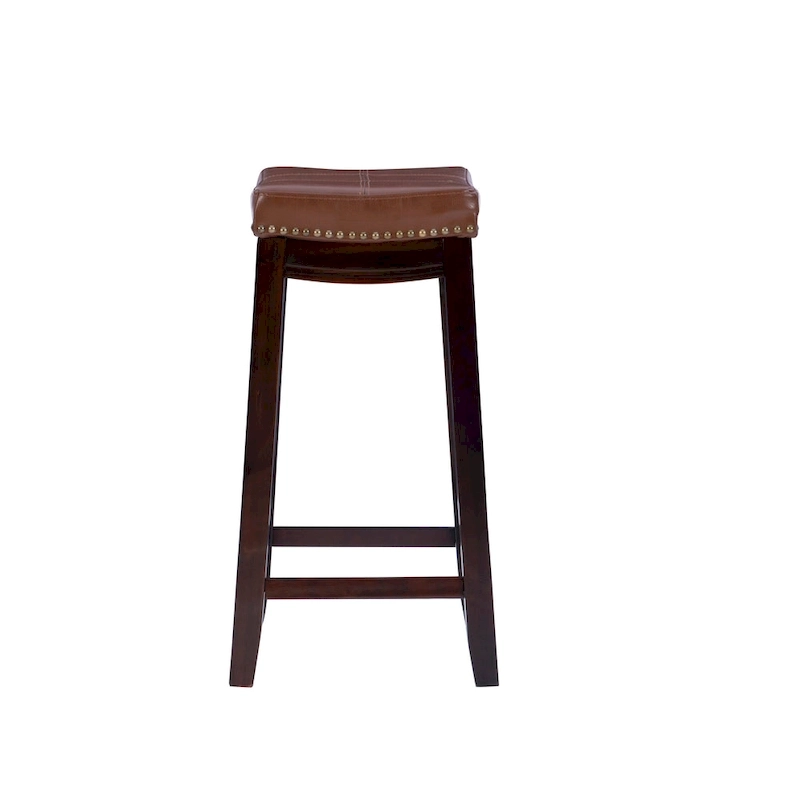 Linon Willamette Cognac Faux Leather Counter Stool