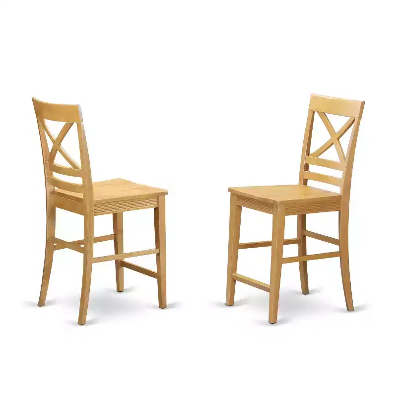Oak Square Counter Height Dining Set, Wood, Seats 4, 5-Piece