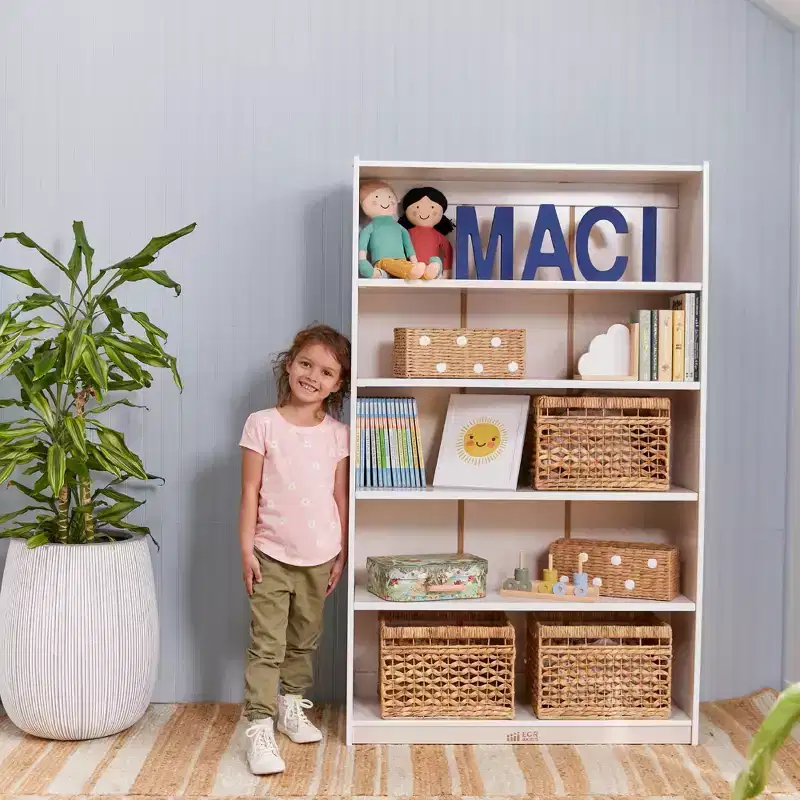 ECR4Kids Wooden Classic Bookcase with Adjustable Shelves, 60in, Classroom Bookshelf