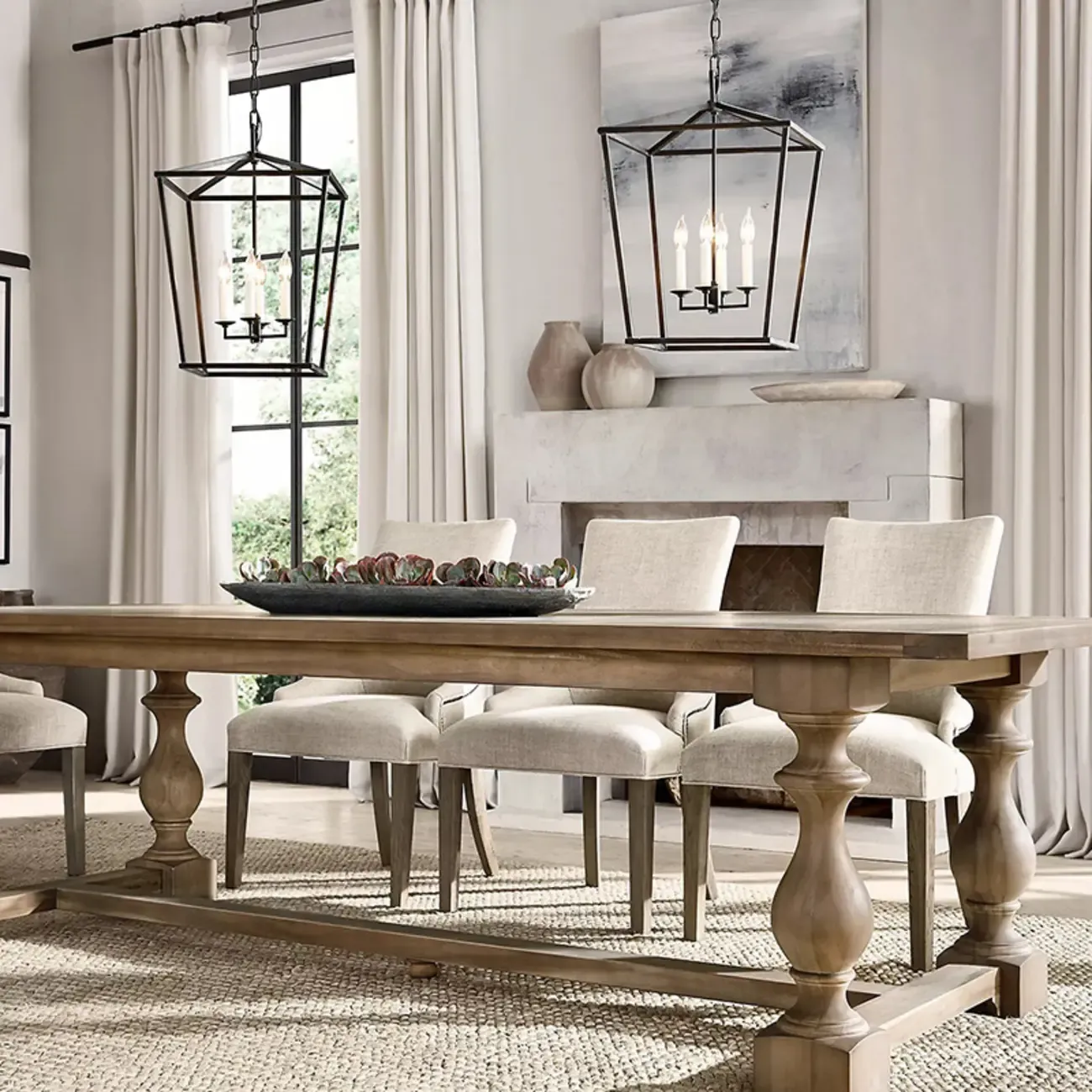 Industrial Adjustable Metal Lantern Caged Candelabra Chandelier