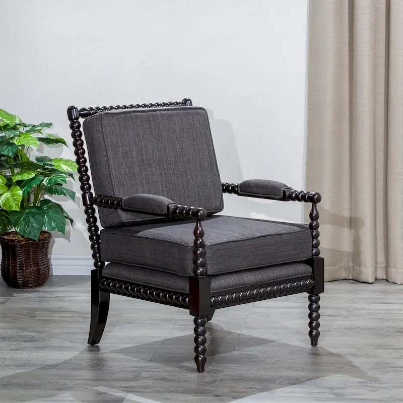 Spindle Fabric Arm Chair