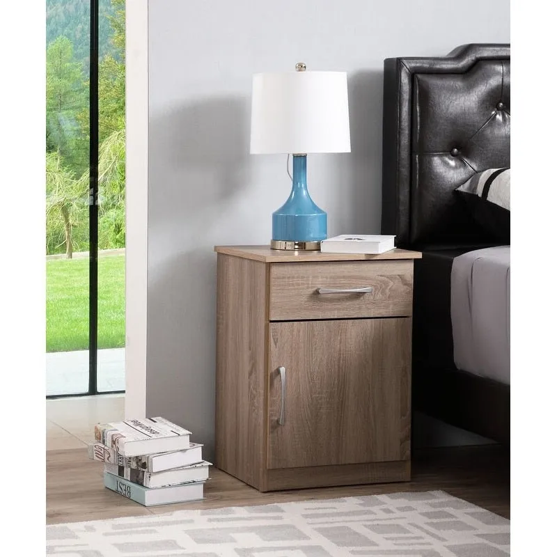 Alston 1-drawer and Cabinet Wood Nightstand