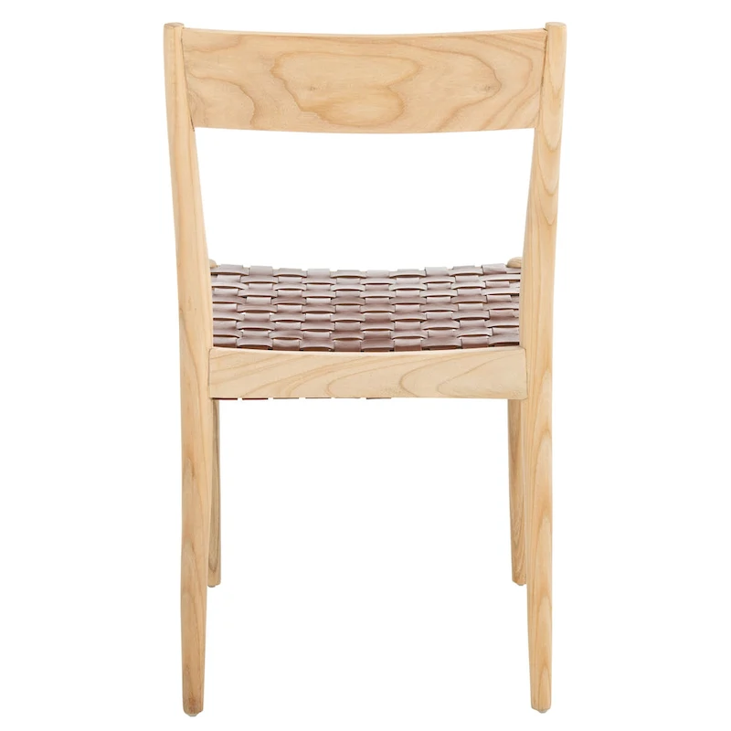 SAFAVIEH Myrle Leather Dining Room Chair (Set of 2) - 18.5 W x 20 L x 31.5 H - 19Wx20Dx32H