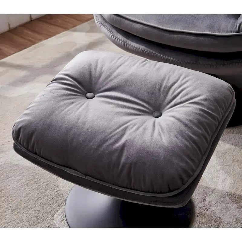 Swivel Leisure chair lounge chair velvet with ottoman