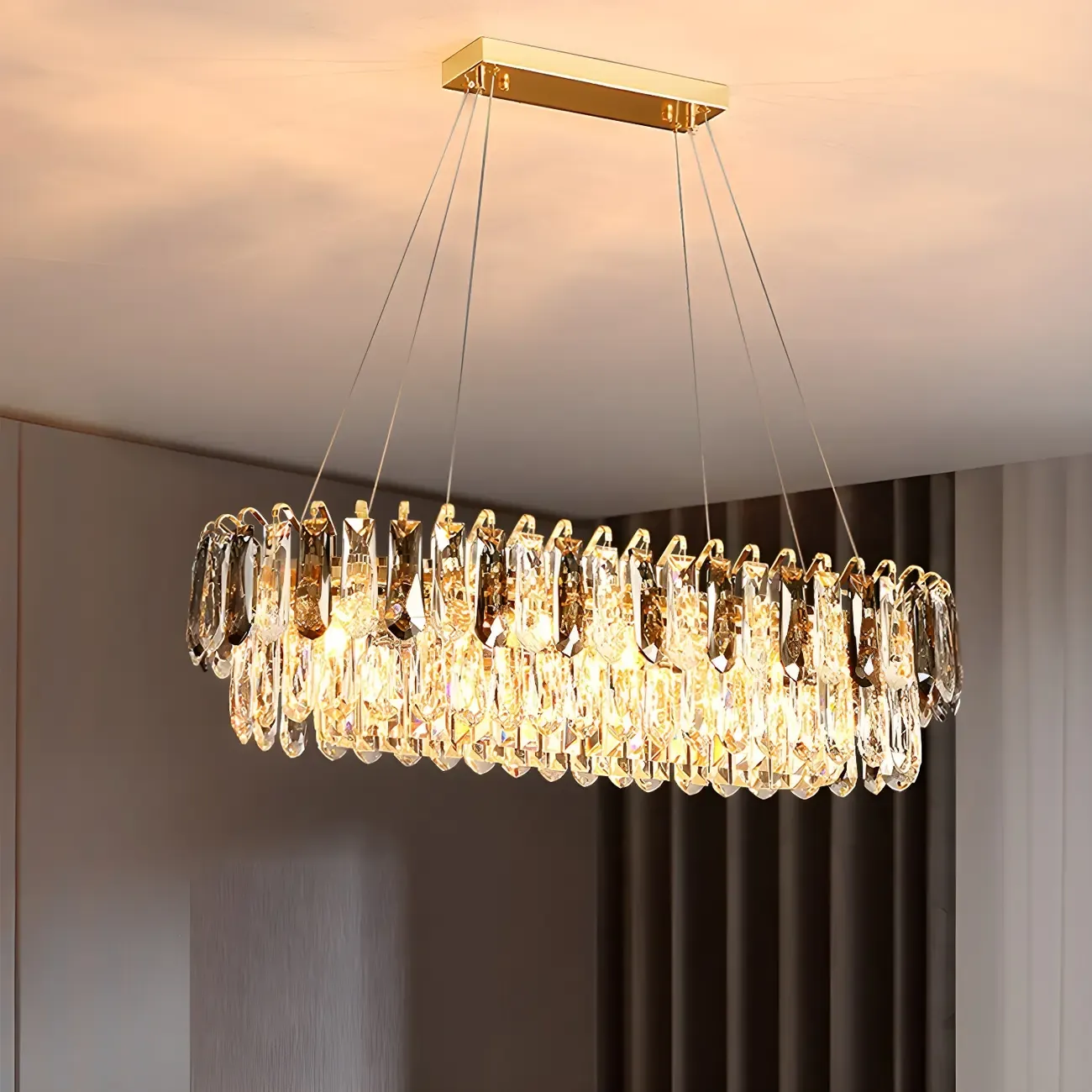 Luxury Brass Crystal Chandelier for Dining Area