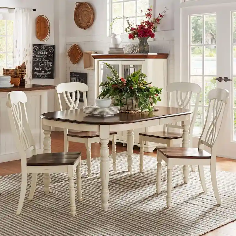 Mackenzie Country Antique Two-tone Dining Table by iNSPIRE Q Classic