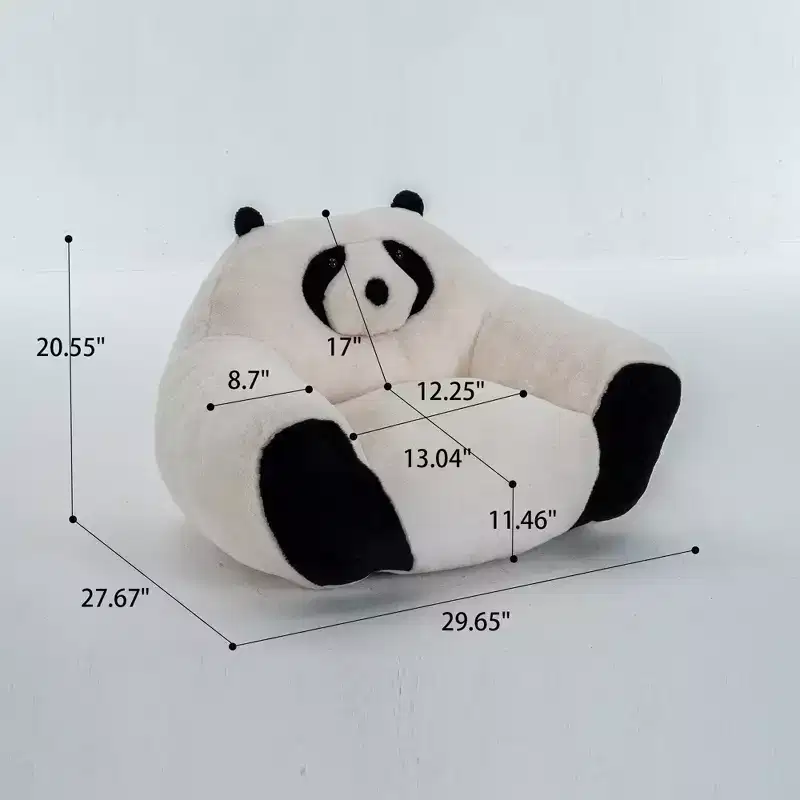 GDFStudio Gwenaelle Modern Panda-Shaped Beanbag Chair