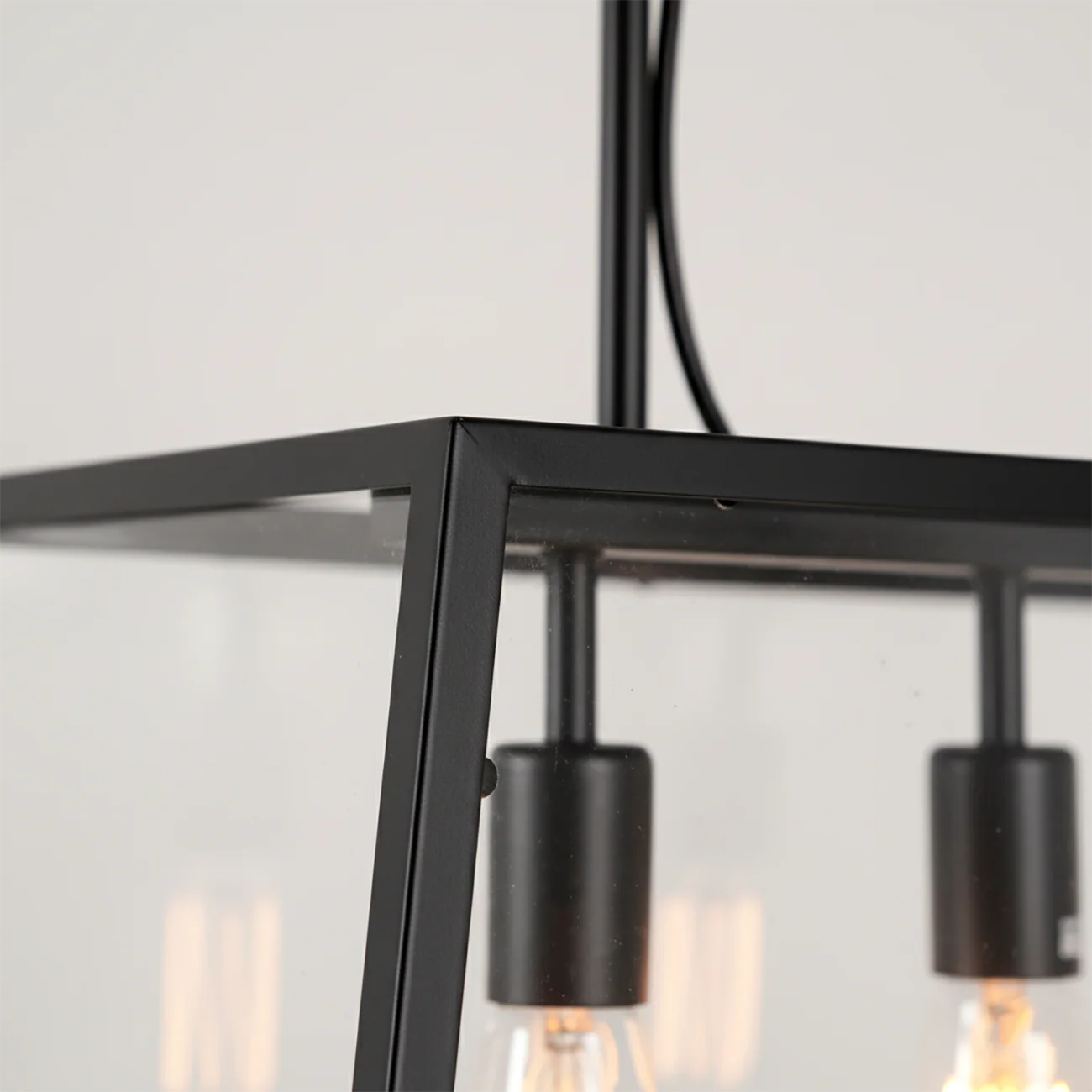 Industrial Black Rectangle Adjustable Kitchen Island Light
